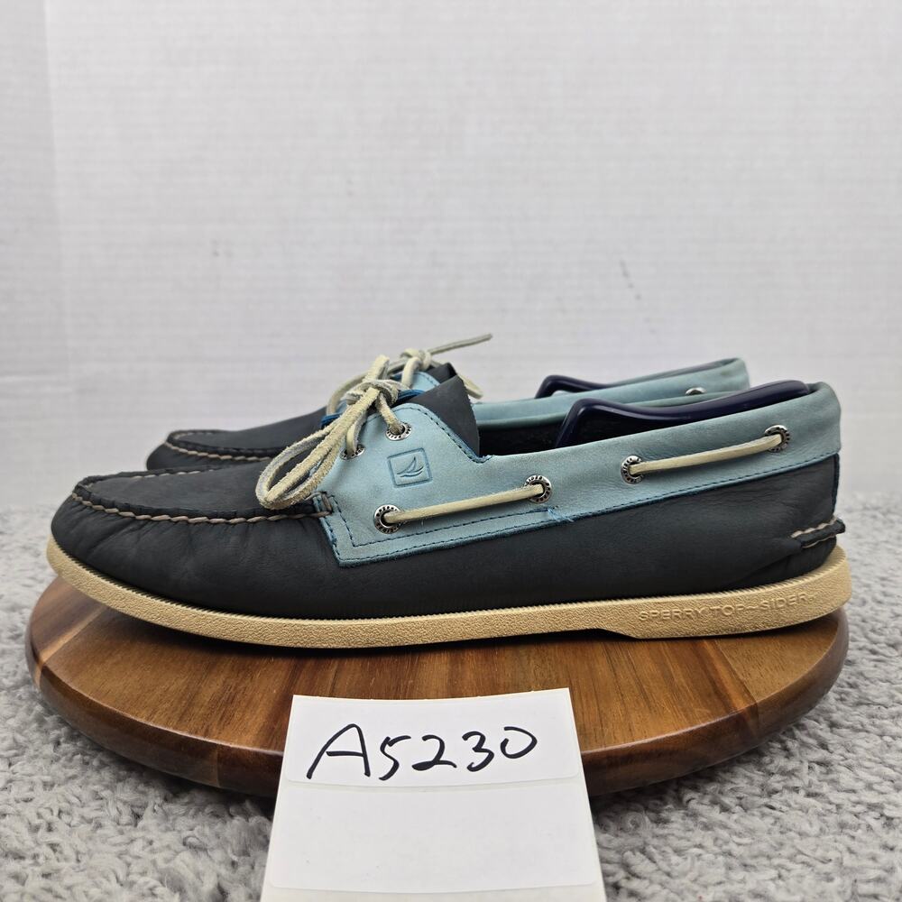 Sperry Top Sider Mens 12M Authentic Original 2-Eye Blue Black Two Tone Boat Shoe
